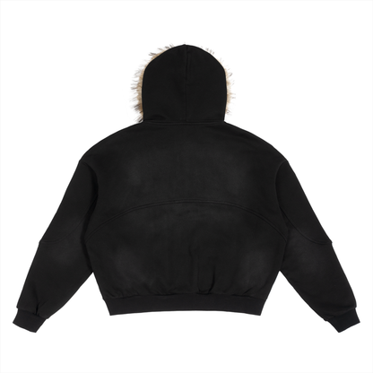 ODMPOD Northbound Jacket displayed on a hanger, featuring a sleek design with a zip-up front and modern outdoor style.