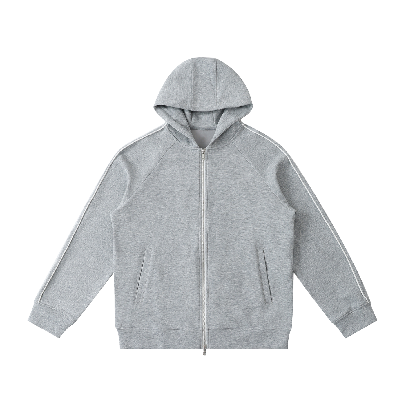 ODMPOD Northline Zip Hoodie shown in black with front pockets and adjustable drawstrings, casual style for everyday wear.