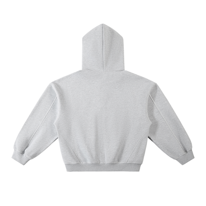 ODMPOD Presence Hoodie shown in black with front pocket and drawstrings, casual and comfortable for everyday wear.