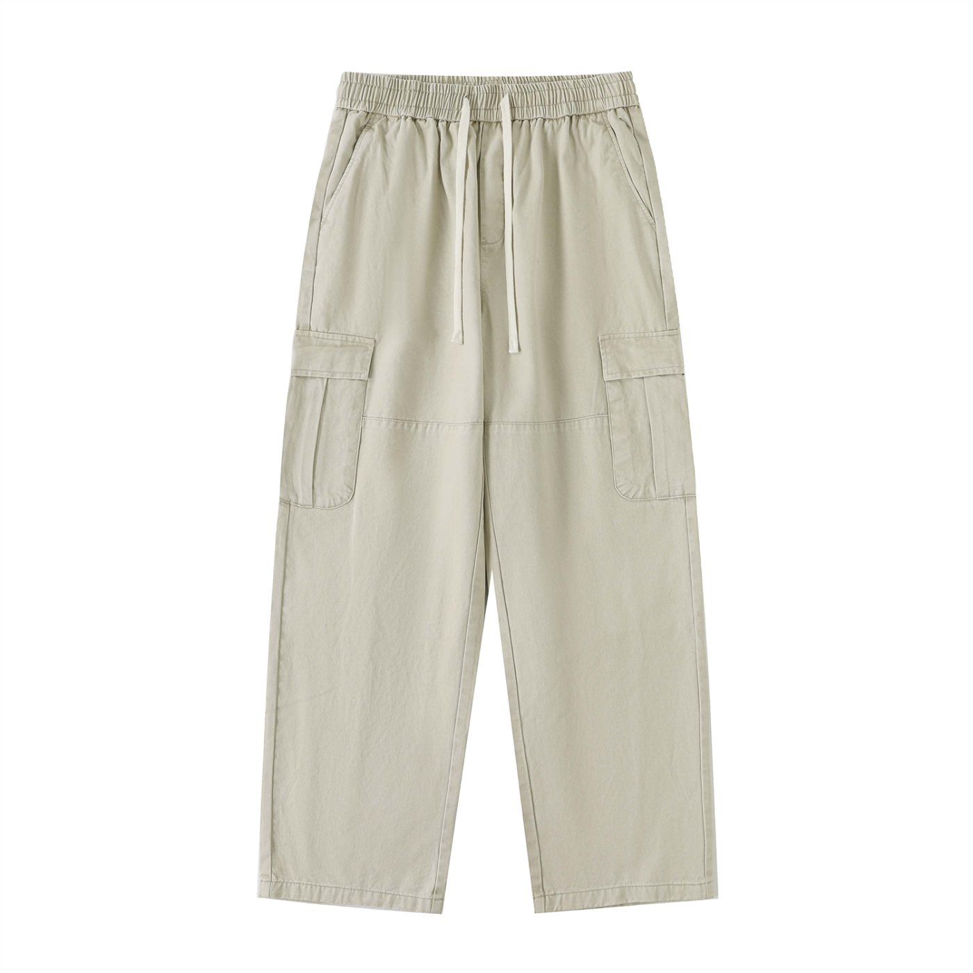 ODMPOD Off Duty Cargo pants with multiple pockets and relaxed fit, shown in a neutral color on a model.