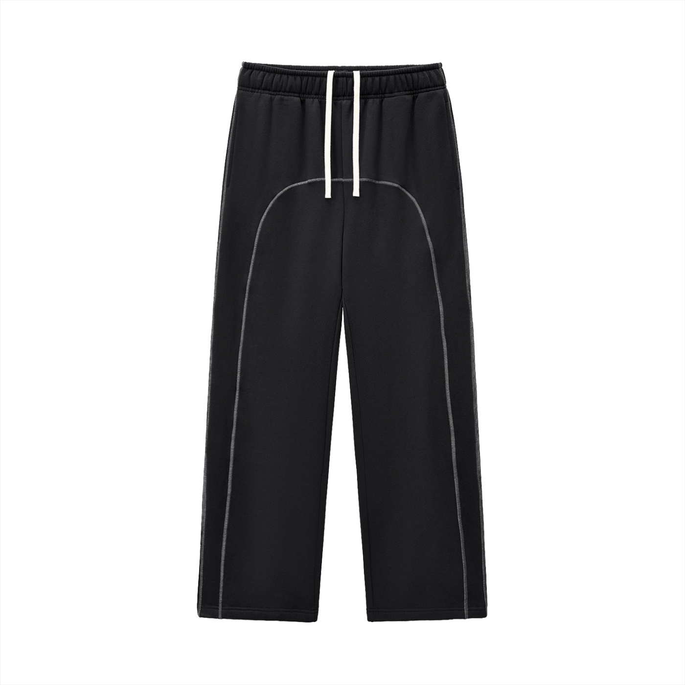 ODMPOD Presence sweatpants in gray, featuring a relaxed fit and soft fabric, displayed on a hanger.
