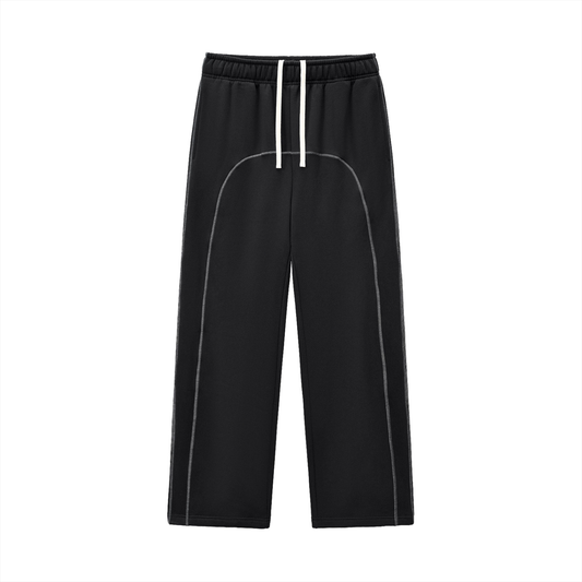 ODMPOD Presence sweatpants in gray, featuring a relaxed fit and soft fabric, displayed on a hanger.
