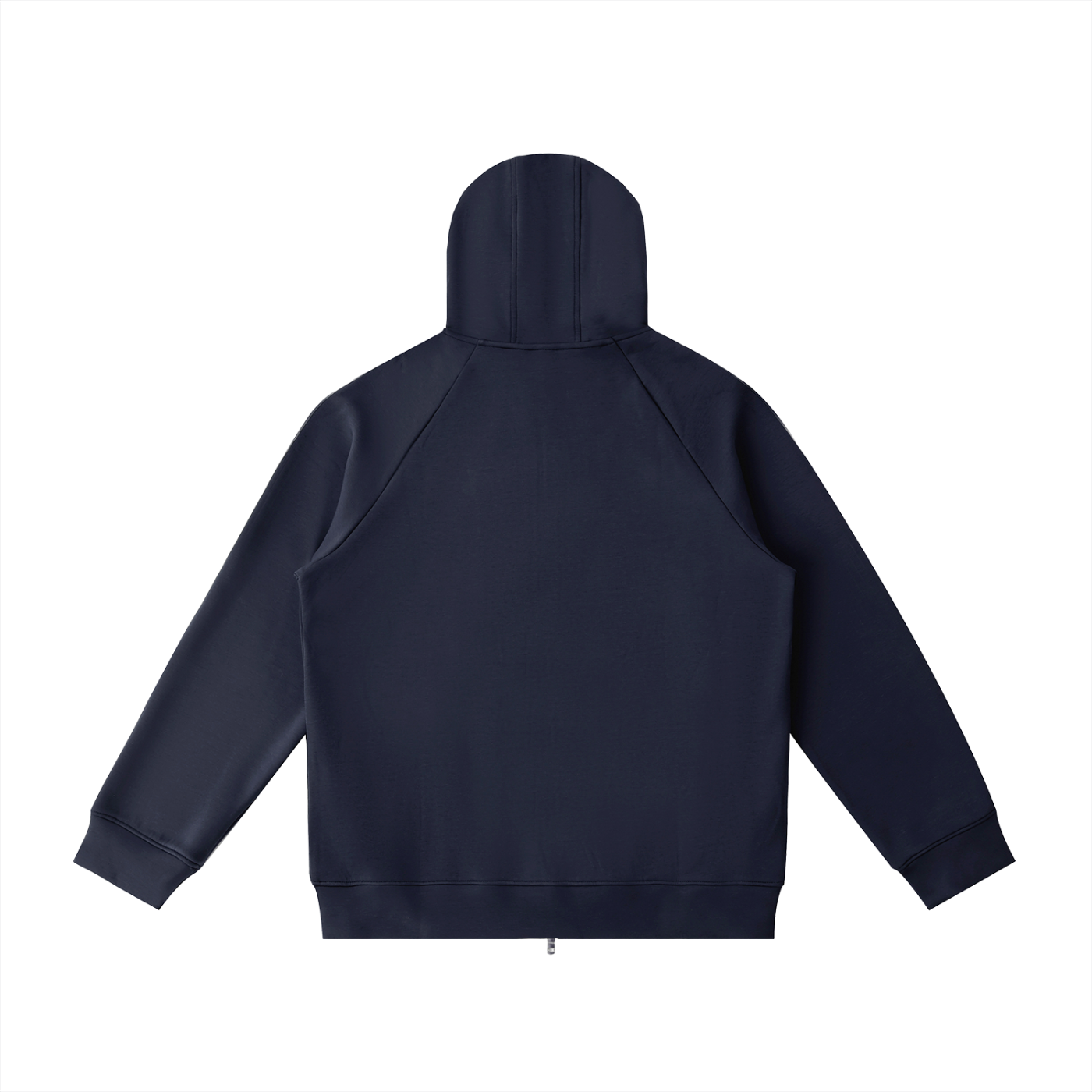 ODMPOD Northline Zip Hoodie in black, featuring a front zipper, hood, and casual fit, shown on a plain background.
