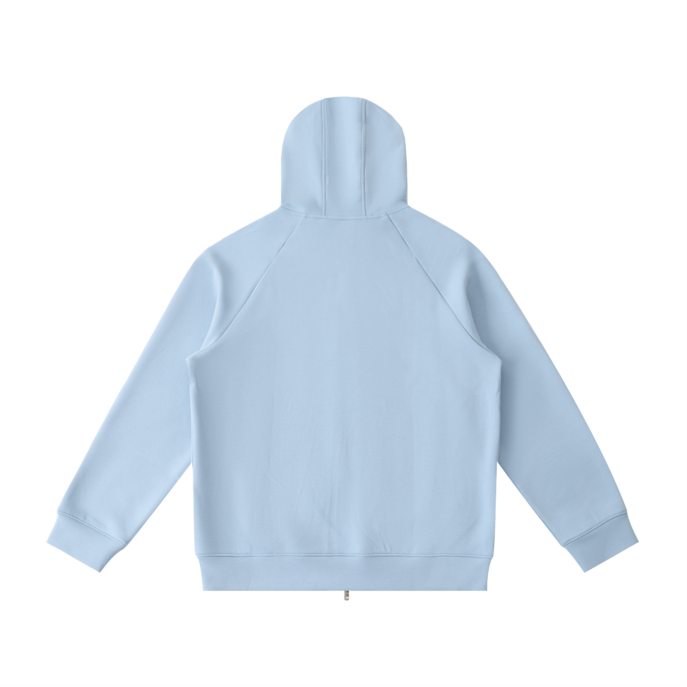 ODMPOD Northline Zip Hoodie shown in black with front zipper, hood, and drawstrings, casual streetwear style.