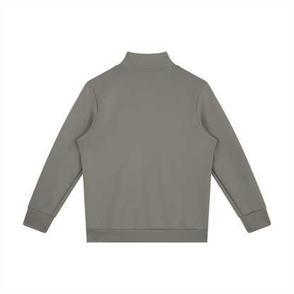 ODMPOD Atlas quarter zip in black, featuring a high collar and front zipper, perfect for casual or active wear.