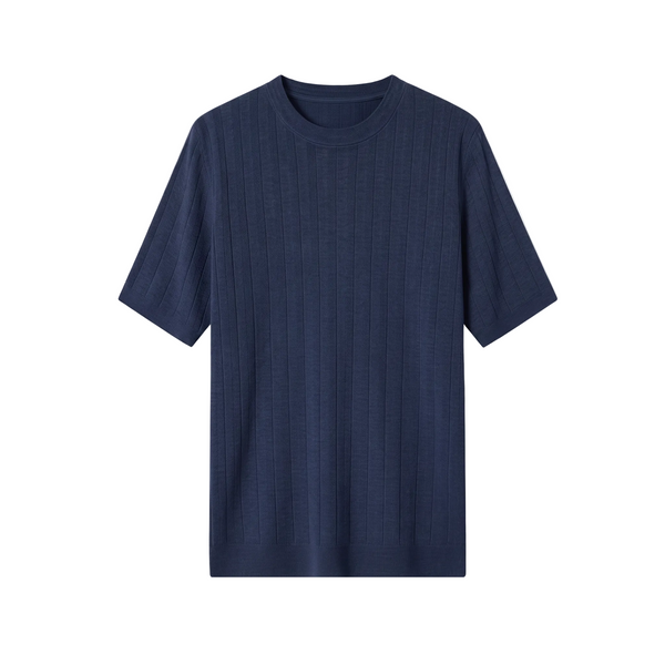 Lazeno Knit T-Shirt — Navy